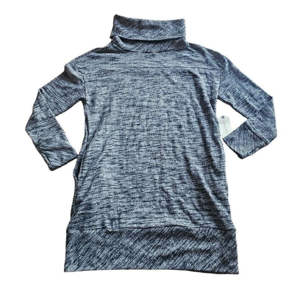 St johns bay womens Sz M heathered gray sweater dress side pockets - Picture 3 of 6